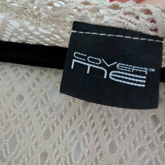 Elegant Beige Crochet Swim Cover-Up - Picture 5 of 6